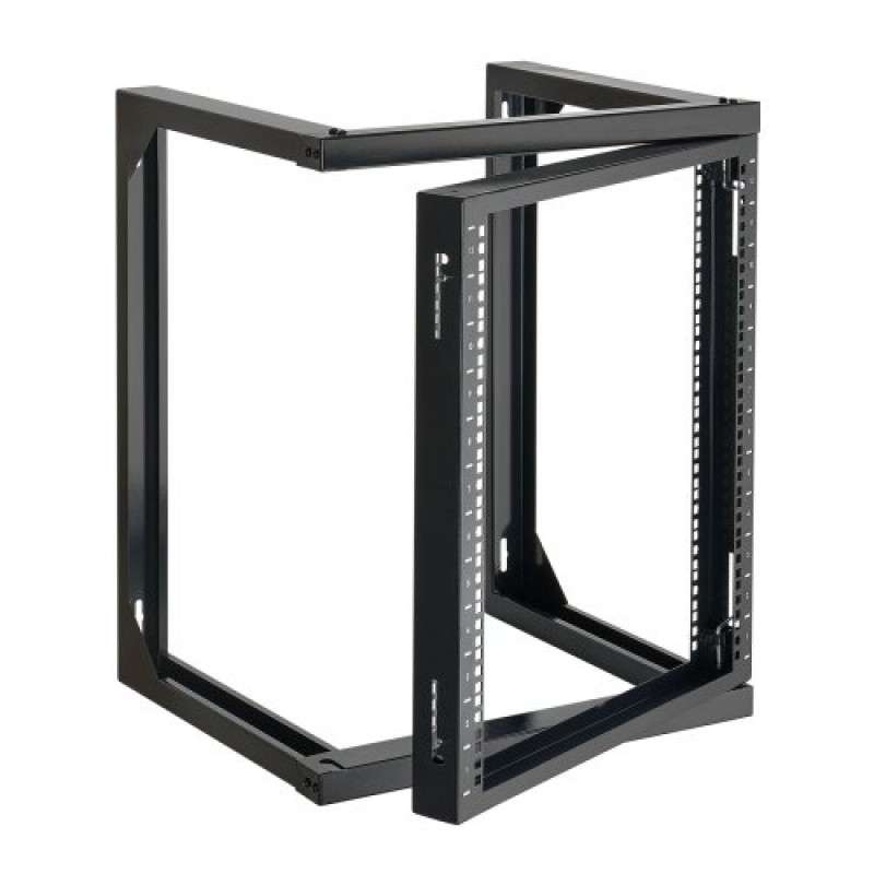 Βάση διακομιστή VEVOR 12U Wall Mount, 68,04 kg Μέγιστη χωρητικότητα φορτίου, Open Frame Network Rack με 180 Degrees Gate Swing Door, Carbon Steel, Ιδανικό για Εξοπλισμό Δικτύου Πληροφορικής & Συσκευές AV Διακομιστής υπολογιστή, Μαύρο