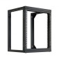 Βάση διακομιστή VEVOR 12U Wall Mount, 68,04 kg Μέγιστη χωρητικότητα φορτίου, Open Frame Network Rack με 180 Degrees Gate Swing Door, Carbon Steel, Ιδανικό για Εξοπλισμό Δικτύου Πληροφορικής & Συσκευές AV Διακομιστής υπολογιστή, Μαύρο