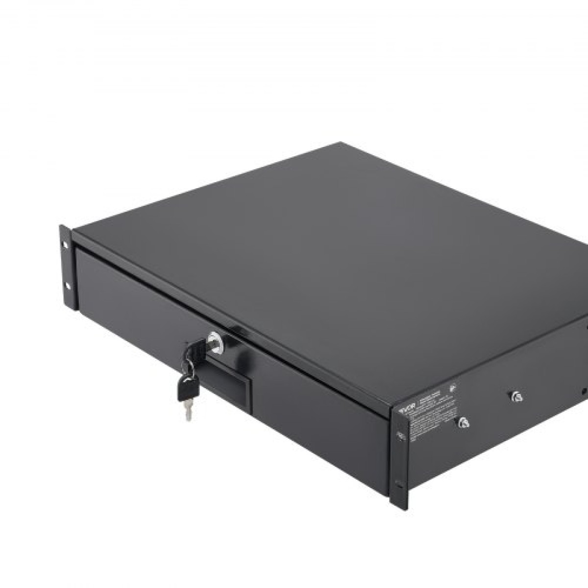 Συρτάρι βάσης VEVOR 2U Rack, 22,68 kg μέγιστο φέρον φορτίο, θήκη ντουλαπιού διακομιστή με δυνατότητα κλειδώματος, συρόμενο συρτάρι με κλείδωμα και οπές διαχείρισης καλωδίων, για εξοπλισμό δικτύου διακομιστή AV Rack ή περίβλημα ντουλαπιού