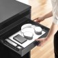 Συρτάρι βάσης VEVOR 2U Rack, 22,68 kg μέγιστο φέρον φορτίο, θήκη ντουλαπιού διακομιστή με δυνατότητα κλειδώματος, συρόμενο συρτάρι με κλείδωμα και οπές διαχείρισης καλωδίων, για εξοπλισμό δικτύου διακομιστή AV Rack ή περίβλημα ντουλαπιού