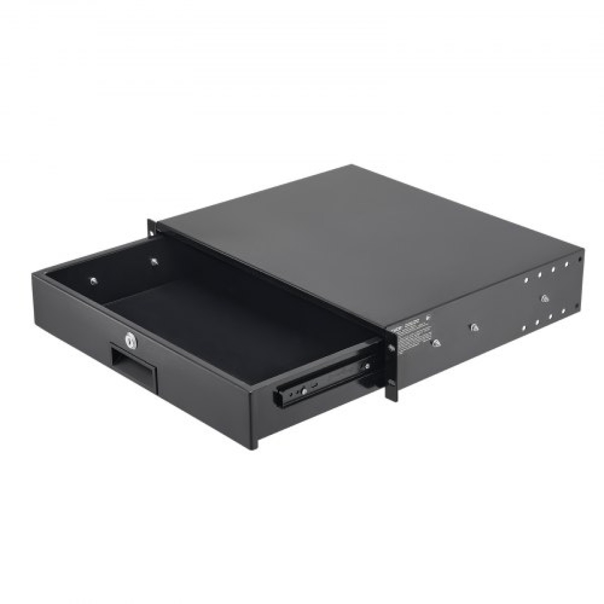 Συρτάρι βάσης VEVOR 2U Rack, 22,68 kg μέγιστο φέρον φορτίο, θήκη ντουλαπιού διακομιστή με δυνατότητα κλειδώματος, συρόμενο συρτάρι με κλείδωμα και οπές διαχείρισης καλωδίων, για εξοπλισμό δικτύου διακομιστή AV Rack ή περίβλημα ντουλαπιού