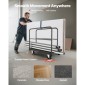 VEVOR Drywall Cart Dolly, 816 kg Χωρητικότητα φορτίου, 2-σε-1 Καροτσάκι φορτηγού από ατσάλινο πάνελ με περιστρεφόμενους τροχούς 12,5 mm, φορτηγό πλατφόρμας 91,4 x 61 cm με 4 πλαϊνές κουπαστές για εργοστάσιο, αποθήκη, γκαράζ, μαύρο