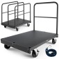 VEVOR Drywall Cart Dolly, 816 kg Χωρητικότητα φορτίου, 2-σε-1 Καροτσάκι φορτηγού από ατσάλινο πάνελ με περιστρεφόμενους τροχούς 12,5 mm, φορτηγό πλατφόρμας 91,4 x 61 cm με 4 πλαϊνές κουπαστές για εργοστάσιο, αποθήκη, γκαράζ, μαύρο
