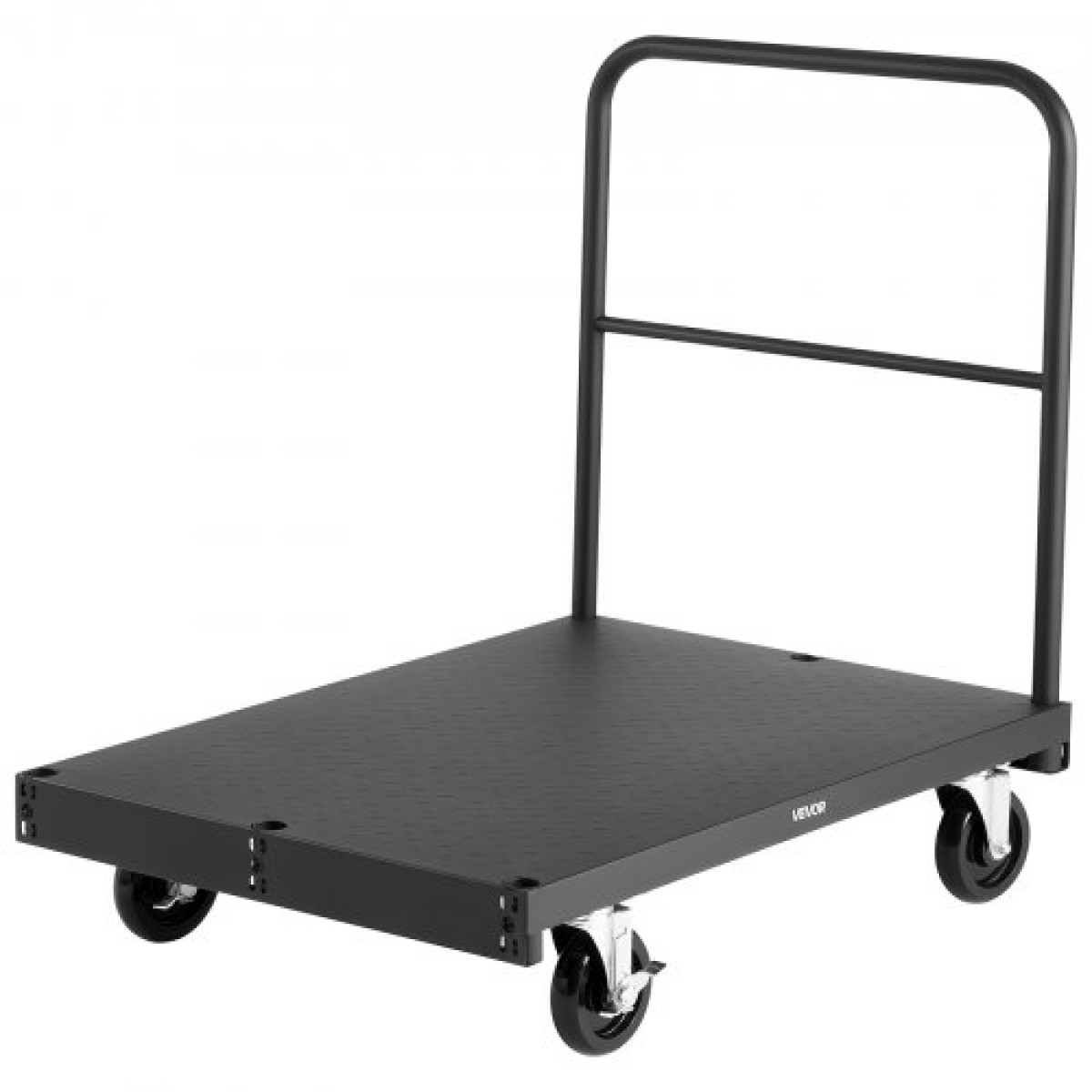 VEVOR Drywall Cart Dolly, 816 kg Χωρητικότητα φορτίου, 2-σε-1 Καροτσάκι φορτηγού από ατσάλινο πάνελ με περιστρεφόμενους τροχούς 12,5 mm, φορτηγό πλατφόρμας 91,4 x 61 cm με 4 πλαϊνές κουπαστές για εργοστάσιο, αποθήκη, γκαράζ, μαύρο