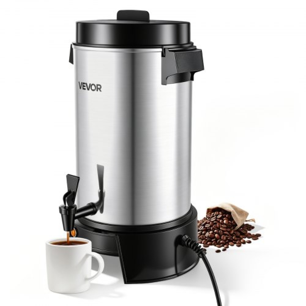 VEVOR Commercial Coffee Urn, 42 Cup 6,3L Dispenser ζεστού ροφήματος με βρύση χωρίς σταγόνες, καφετιέρα ταχείας παρασκευής 1190W, Αυτόματος έλεγχος θερμοκρασίας, για κέτερινγκ, πάρτι, εκκλησία & εστιατόριο