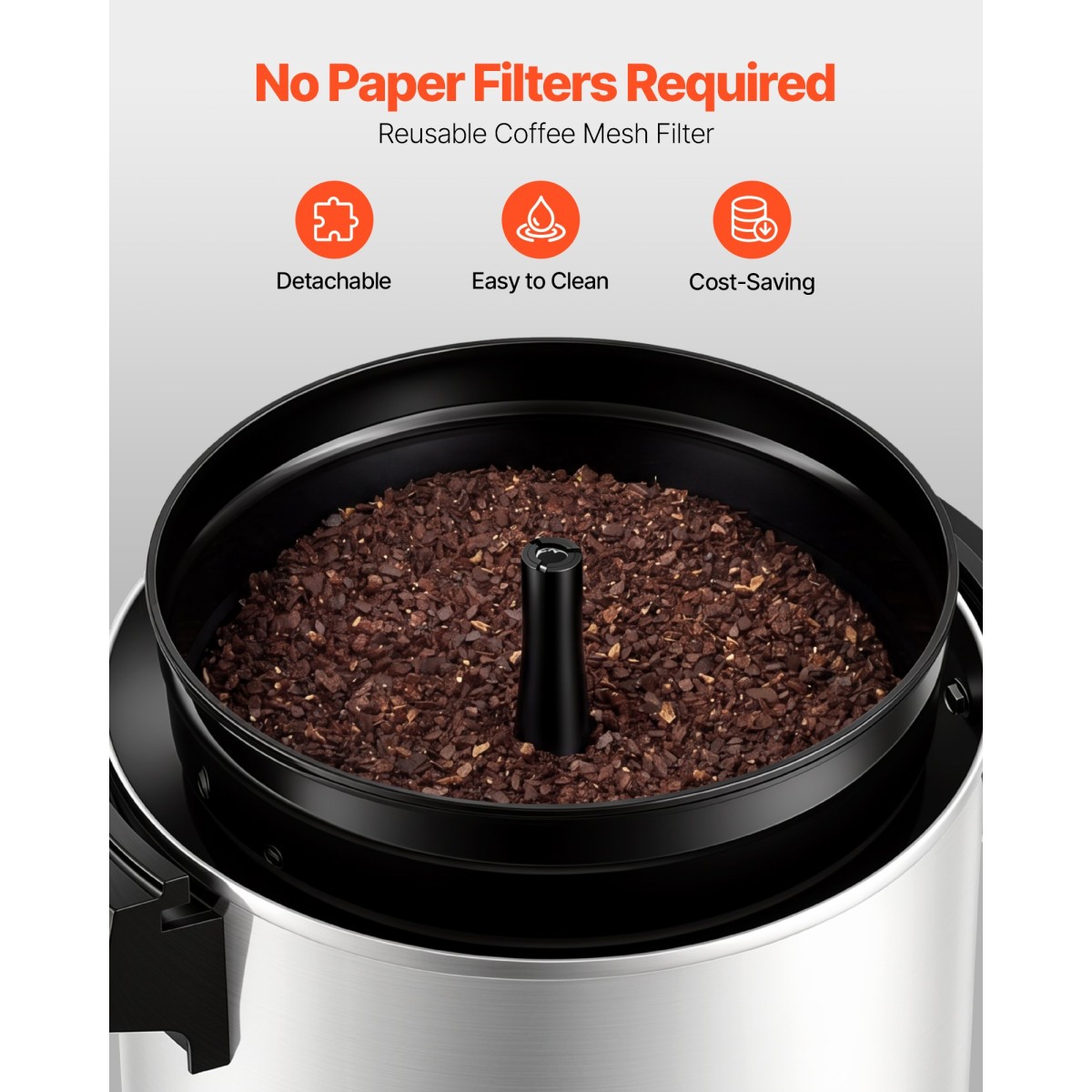 VEVOR Commercial Coffee Urn, 42 Cup 6,3L Dispenser ζεστού ροφήματος με βρύση χωρίς σταγόνες, καφετιέρα ταχείας παρασκευής 1190W, Αυτόματος έλεγχος θερμοκρασίας, για κέτερινγκ, πάρτι, εκκλησία & εστιατόριο