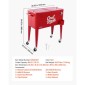 VEVOR 75,71 L Rolling Ice Chest, Χωράει έως και 50 μπουκάλια / 110 κουτάκια, φορητό αίθριο Party Bar Drink Cooler Cart με 4 περιστρεφόμενους τροχούς (2 με φρένα), τρόλεϊ ψύξης ποτών με ανοιχτήρι μπουκαλιών, κόκκινο