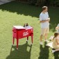 VEVOR 75,71 L Rolling Ice Chest, Χωράει έως και 50 μπουκάλια / 110 κουτάκια, φορητό αίθριο Party Bar Drink Cooler Cart με 4 περιστρεφόμενους τροχούς (2 με φρένα), τρόλεϊ ψύξης ποτών με ανοιχτήρι μπουκαλιών, κόκκινο