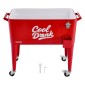 VEVOR 75,71 L Rolling Ice Chest, Χωράει έως και 50 μπουκάλια / 110 κουτάκια, φορητό αίθριο Party Bar Drink Cooler Cart με 4 περιστρεφόμενους τροχούς (2 με φρένα), τρόλεϊ ψύξης ποτών με ανοιχτήρι μπουκαλιών, κόκκινο
