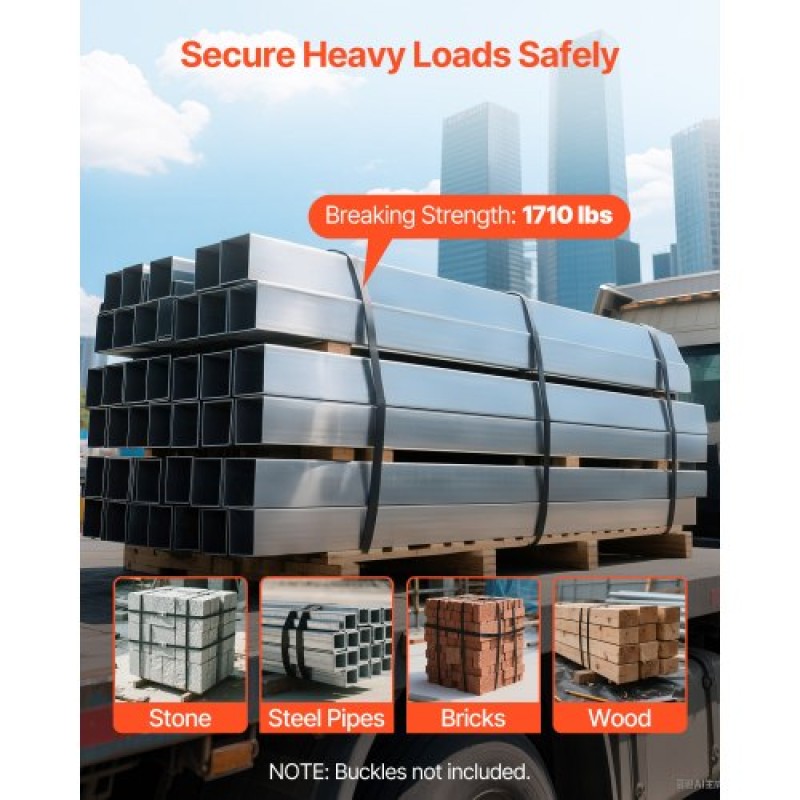 Πηνίο VEVOR Steel Strapping, 19 mm x 0,55 mm x 91 m, Μεταλλικό ρολό ταινίας που αντέχει σε σκληρό περιβάλλον, 775,6 kg Αντοχή σε θραύση, Πηνίο ιμάντα παλέτας βαρέως τύπου για συσκευασία παλετών