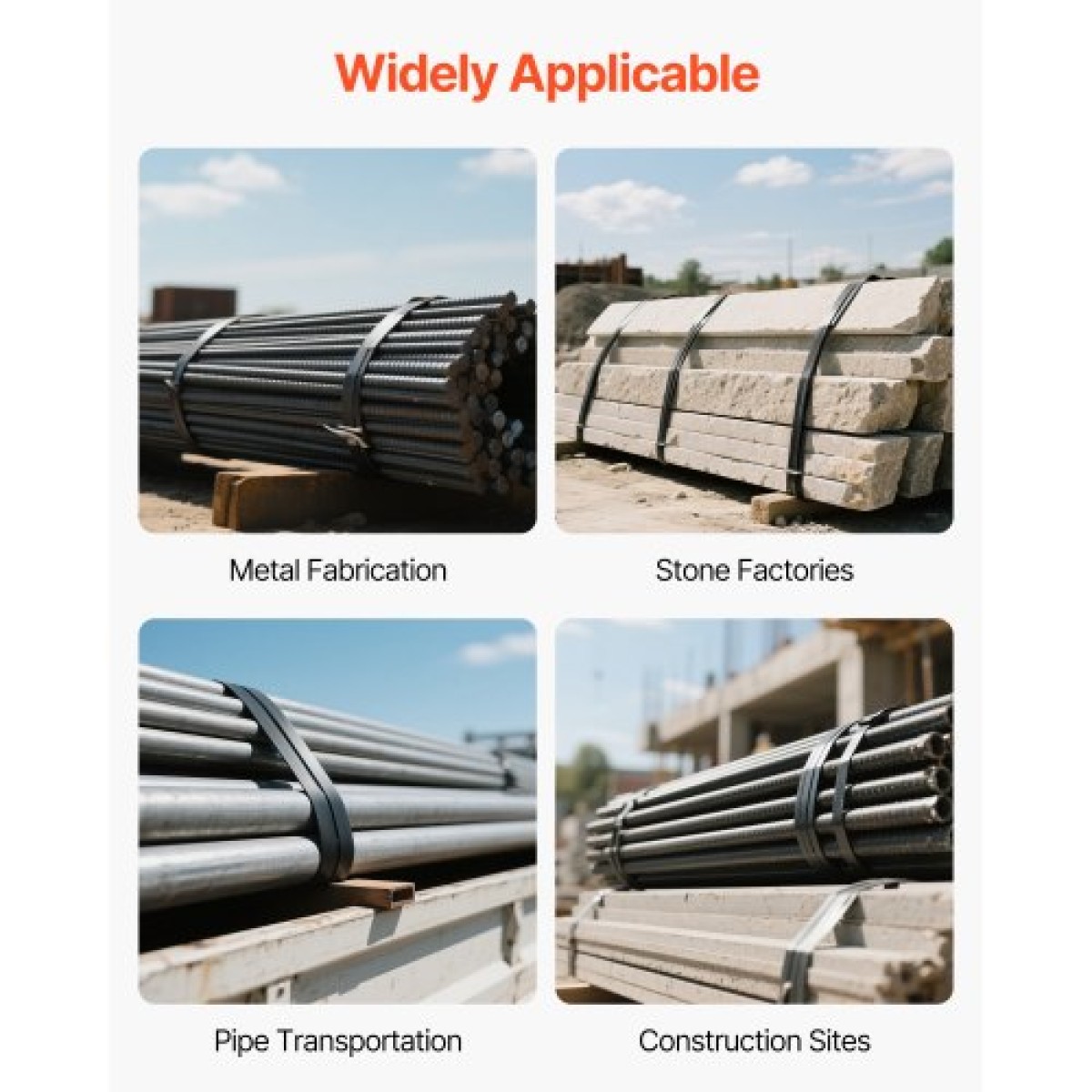 Πηνίο VEVOR Steel Strapping, 19 mm x 0,55 mm x 91 m, Μεταλλικό ρολό ταινίας που αντέχει σε σκληρό περιβάλλον, 775,6 kg Αντοχή σε θραύση, Πηνίο ιμάντα παλέτας βαρέως τύπου για συσκευασία παλετών