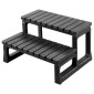VEVOR Hot Tub Step, 2-Step Spa Outdoor Stairs, Heavy Duty 599,5 mm Πλάτος PP Πάνω από το έδαφος/Φουσκωτή σκάλα πισίνας με χωρητικότητα 145,2 kg, πολλαπλών χρήσεων για βεράντα, βεράντα, κατάστρωμα, κατασκηνώσεις, μαύρο