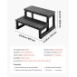 VEVOR Hot Tub Step, 2-Step Spa Outdoor Stairs, Heavy Duty 599,5 mm Πλάτος PP Πάνω από το έδαφος/Φουσκωτή σκάλα πισίνας με χωρητικότητα 145,2 kg, πολλαπλών χρήσεων για βεράντα, βεράντα, κατάστρωμα, κατασκηνώσεις, μαύρο