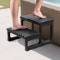 VEVOR Hot Tub Step, 2-Step Spa Outdoor Stairs, Heavy Duty 599,5 mm Πλάτος PP Πάνω από το έδαφος/Φουσκωτή σκάλα πισίνας με χωρητικότητα 145,2 kg, πολλαπλών χρήσεων για βεράντα, βεράντα, κατάστρωμα, κατασκηνώσεις, μαύρο