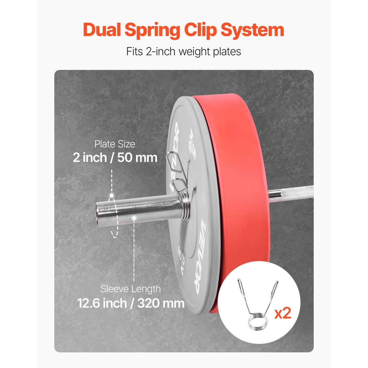 Barbell Bar VEVOR 6FT, ταιριάζει σε πλάκες βάρους 2 ιντσών, επιχρωμιωμένη μπάρα μπάρα με γρατσουνισμένη λαβή για προπόνηση δύναμης, Άρση βαρών, Squat, Deadlift, πρέσα πάγκου, μπούκλα, πρέσα οροφής, χωρητικότητα 500 λίβρες