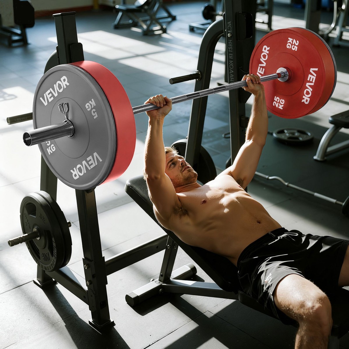 Barbell Bar VEVOR 6FT, ταιριάζει σε πλάκες βάρους 2 ιντσών, επιχρωμιωμένη μπάρα μπάρα με γρατσουνισμένη λαβή για προπόνηση δύναμης, Άρση βαρών, Squat, Deadlift, πρέσα πάγκου, μπούκλα, πρέσα οροφής, χωρητικότητα 500 λίβρες