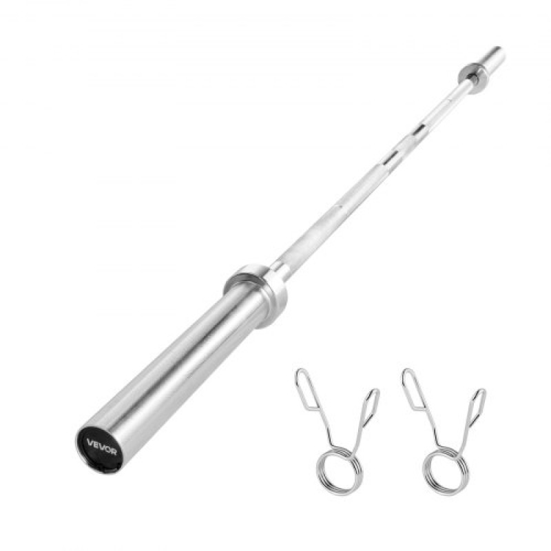 Barbell Bar VEVOR 6FT, ταιριάζει σε πλάκες βάρους 2 ιντσών, επιχρωμιωμένη μπάρα μπάρα με γρατσουνισμένη λαβή για προπόνηση δύναμης, Άρση βαρών, Squat, Deadlift, πρέσα πάγκου, μπούκλα, πρέσα οροφής, χωρητικότητα 500 λίβρες