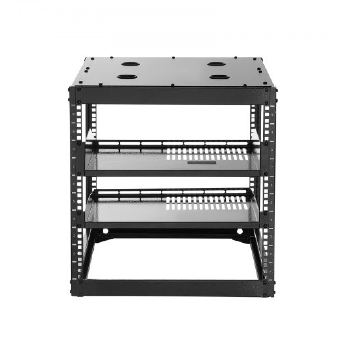 VEVOR 10U Open Frame Network Rack, Βάθος 585 mm, Επίτοιχος ή Επιδαπέδιος Server Rack, Heavy Duty 4 Post, με αεριζόμενα ράφια & εξοπλισμό στερέωσης, χωράει όλο τον εξοπλισμό πληροφορικής δικτύωσης AV Gear