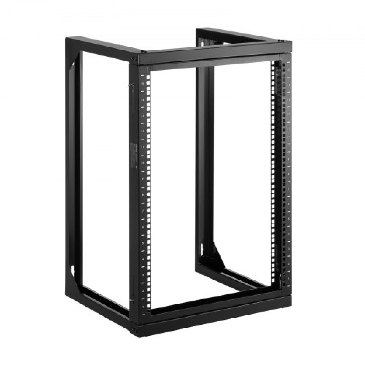 Βάση διακομιστή VEVOR 15U Wall Mount, 68,04 kg Μέγιστη χωρητικότητα φορτίου, Open Frame Network Rack με 180 Degrees Gate Swing Door, Carbon Steel, Ιδανικό για Εξοπλισμό Δικτύου Πληροφορικής & Συσκευές AV Διακομιστής υπολογιστή, Μαύρο