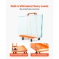 VEVOR Drywall Cart Dolly, χωρητικότητα φορτίου 816 kg, Dolly από ατσάλινο πάνελ με 4 περιστρεφόμενους τροχούς, ανθεκτικό και μακράς διαρκείας, καρότσι φορτηγού πάνελ με ιμάντα πρόσδεσης για κόντρα πλακέ, γυψοσανίδες, γυαλί, πορτοκαλί