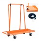 VEVOR Drywall Cart Dolly, χωρητικότητα φορτίου 816 kg, Dolly από ατσάλινο πάνελ με 4 περιστρεφόμενους τροχούς, ανθεκτικό και μακράς διαρκείας, καρότσι φορτηγού πάνελ με ιμάντα πρόσδεσης για κόντρα πλακέ, γυψοσανίδες, γυαλί, πορτοκαλί