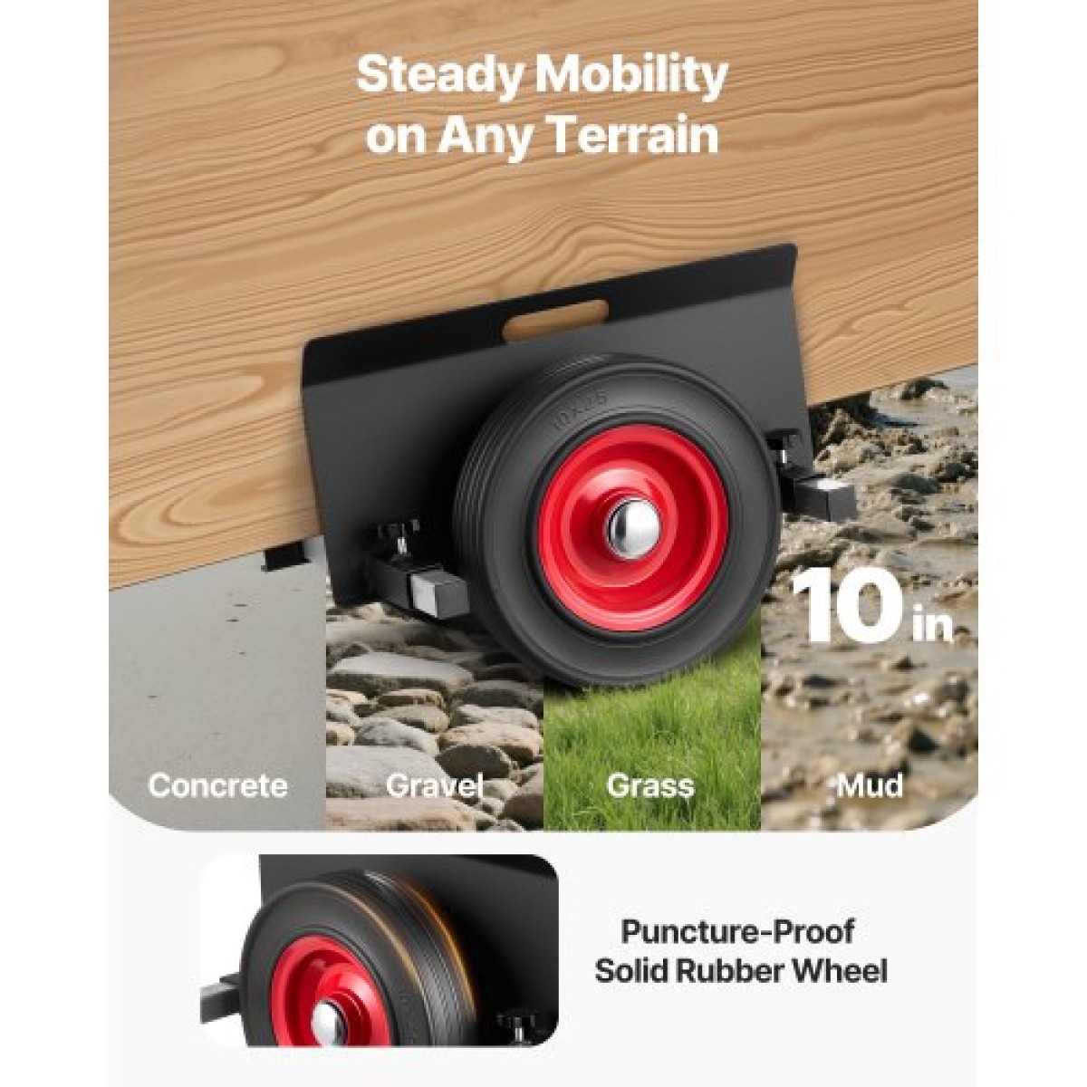 VEVOR Panel Dolly, χωρητικότητα φόρτωσης 453,6 kg, Μετακίνηση γυψοσανίδας με ελαστικούς τροχούς 25 cm για διαφορετικά εδάφη, ρυθμιζόμενο καρότσι πάνελ σφιγκτήρα για χαλύβδινα πάνελ, στρώμα, πόρτες και φύλλο γυψοσανίδας, μαύρο