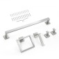 Σετ εξοπλισμού μπάνιου VEVOR Brushed Nickel, Σετ αξεσουάρ μπάνιου 5 τεμαχίων, Μπάρα πετσετών 24 ιντσών από ανοξείδωτο ατσάλι, κρεμάστρα για πετσέτες, 2 γάντζοι για πετσέτες, θήκη για χαρτί υγείας για μπάνιο, επιτοίχια