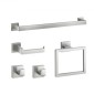 Σετ εξοπλισμού μπάνιου VEVOR Brushed Nickel, Σετ αξεσουάρ μπάνιου 5 τεμαχίων, Μπάρα πετσετών 24 ιντσών από ανοξείδωτο ατσάλι, κρεμάστρα για πετσέτες, 2 γάντζοι για πετσέτες, θήκη για χαρτί υγείας για μπάνιο, επιτοίχια