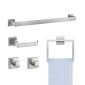 Σετ εξοπλισμού μπάνιου VEVOR Brushed Nickel, Σετ αξεσουάρ μπάνιου 5 τεμαχίων, Μπάρα πετσετών 24 ιντσών από ανοξείδωτο ατσάλι, κρεμάστρα για πετσέτες, 2 γάντζοι για πετσέτες, θήκη για χαρτί υγείας για μπάνιο, επιτοίχια