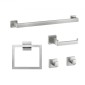 Σετ εξοπλισμού μπάνιου VEVOR Brushed Nickel, Σετ αξεσουάρ μπάνιου 5 τεμαχίων, Μπάρα πετσετών 24 ιντσών από ανοξείδωτο ατσάλι, κρεμάστρα για πετσέτες, 2 γάντζοι για πετσέτες, θήκη για χαρτί υγείας για μπάνιο, επιτοίχια