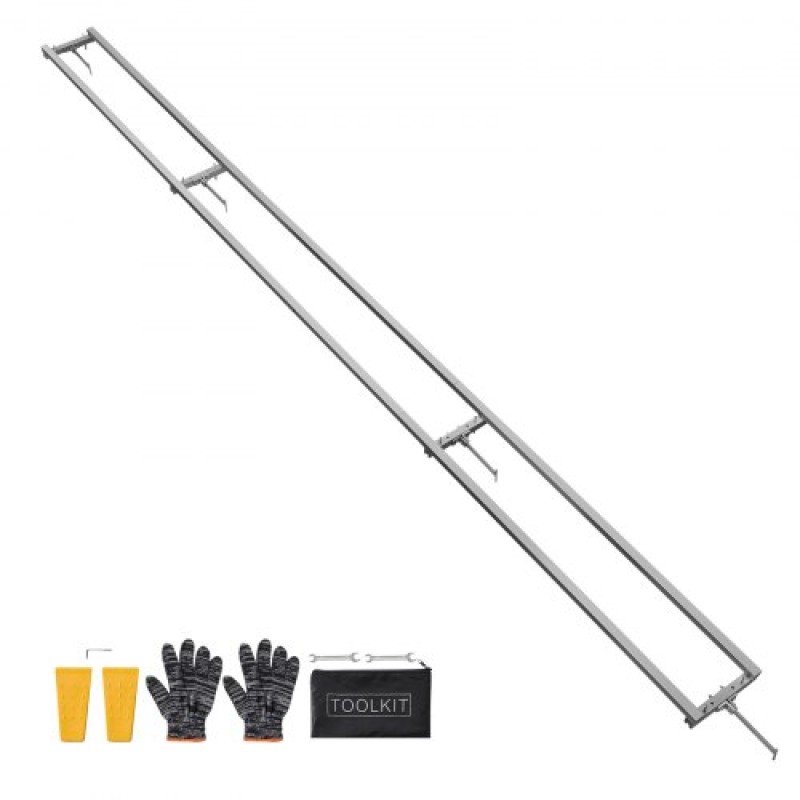 Σύστημα οδηγού μύλου VEVOR, 3,66 m 4 Κιτ αλυσοπρίονου αλυσοπρίονου crossbar, Σύστημα ράγες φρεζαρίσματος πριονιού αλουμινίου που λειτουργεί με αλυσοπρίονο, 2 σφήνες, κιτ οδηγών φρεζαρίσματος ρυθμιζόμενης ράγας για οικοδόμους Ξυλουργούς