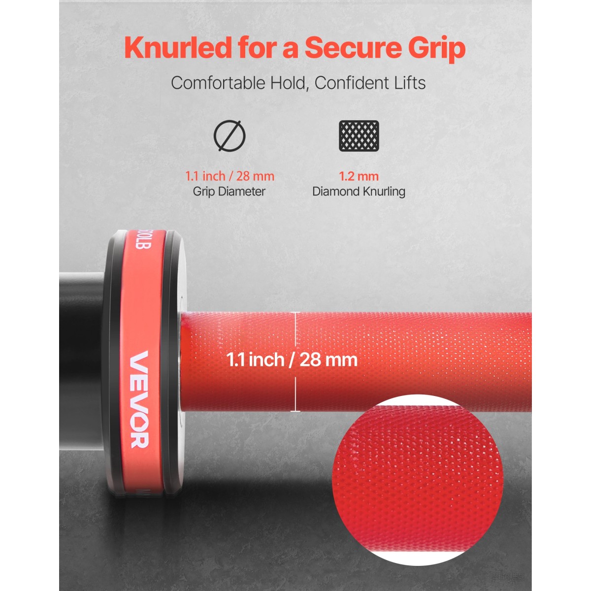 VEVOR Barbell Bar 120cm, Εφαρμογή πλάκες βάρους 2 ιντσών, Barbell Bar με κοντή λαβή για προπόνηση δύναμης, Άρση βαρών, Squat, Deadlift, πρέσα πάγκου, μπούκλα, πρέσα οροφής, χωρητικότητα 550lbs/226kg