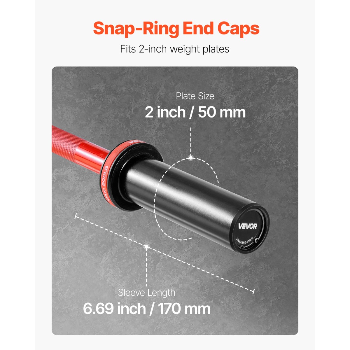 VEVOR Barbell Bar 120cm, Εφαρμογή πλάκες βάρους 2 ιντσών, Barbell Bar με κοντή λαβή για προπόνηση δύναμης, Άρση βαρών, Squat, Deadlift, πρέσα πάγκου, μπούκλα, πρέσα οροφής, χωρητικότητα 550lbs/226kg