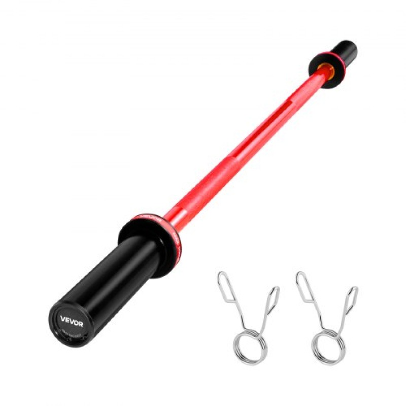 VEVOR Barbell Bar 120cm, Εφαρμογή πλάκες βάρους 2 ιντσών, Barbell Bar με κοντή λαβή για προπόνηση δύναμης, Άρση βαρών, Squat, Deadlift, πρέσα πάγκου, μπούκλα, πρέσα οροφής, χωρητικότητα 550lbs/226kg