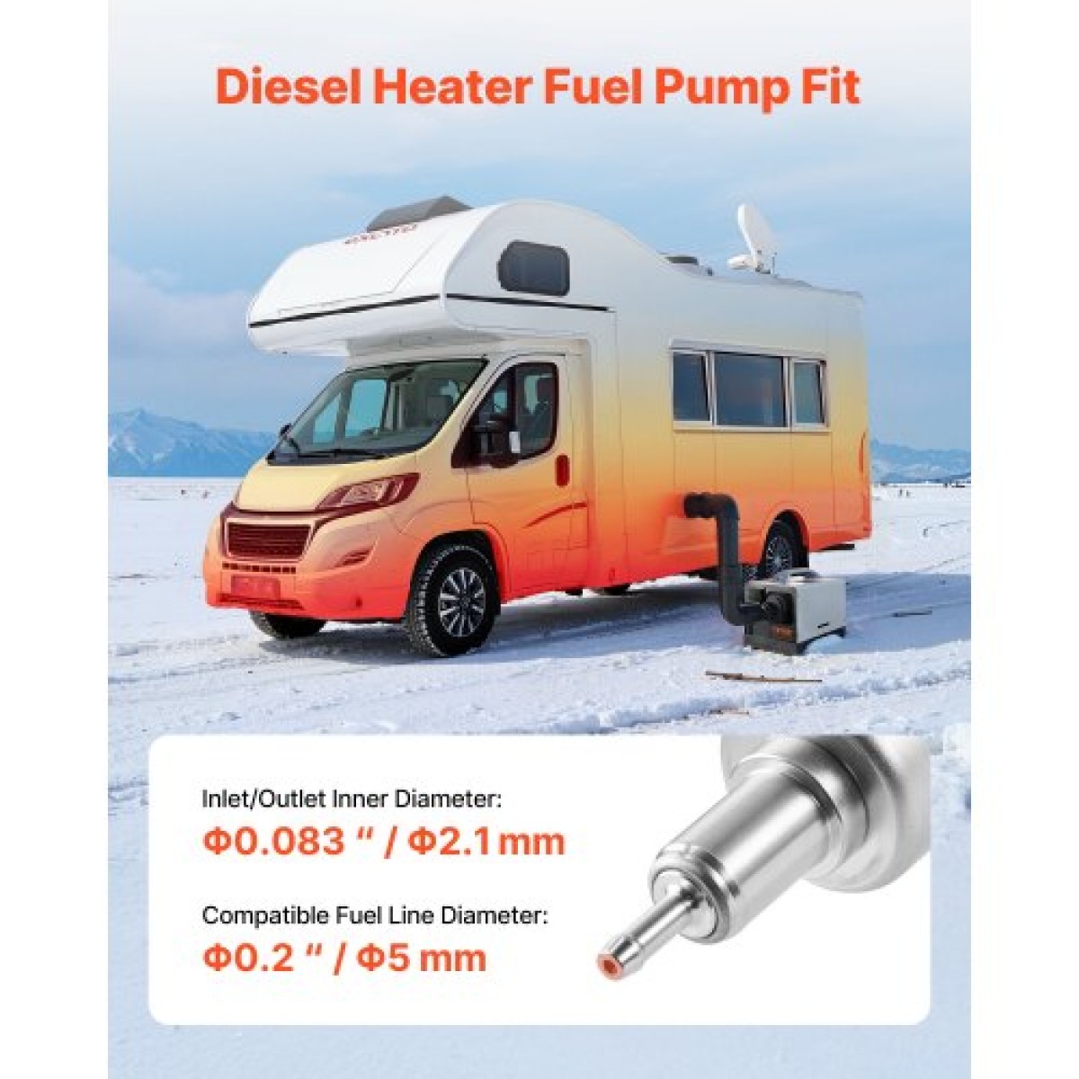 Αντλία καυσίμου VEVOR Diesel Heater, 12/24V DC Air Heater αυτοκινήτου Δοσομετρική αντλία καυσίμου ντίζελ, 22 έως 32ML Air Diesel Heaters Parking Pumps Ταιριάζει σε 2KW Θερμοσίφωνες πετρελαίου 5KW 8KW, Αθόρυβη σχεδίαση, Τεχνολογία παλμών