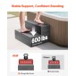 VEVOR Hot Tub Step, 2-Step Spa Εξωτερικές σκάλες, Heavy Duty 635 mm πλάτος HIPS Πάνω από το έδαφος/Φουσκωτή σκάλα πισίνας με χωρητικότητα 272,2 kg, πολλαπλών χρήσεων για βεράντα, βεράντα, κατάστρωμα, κατασκηνώσεις, γκρι γραφίτη