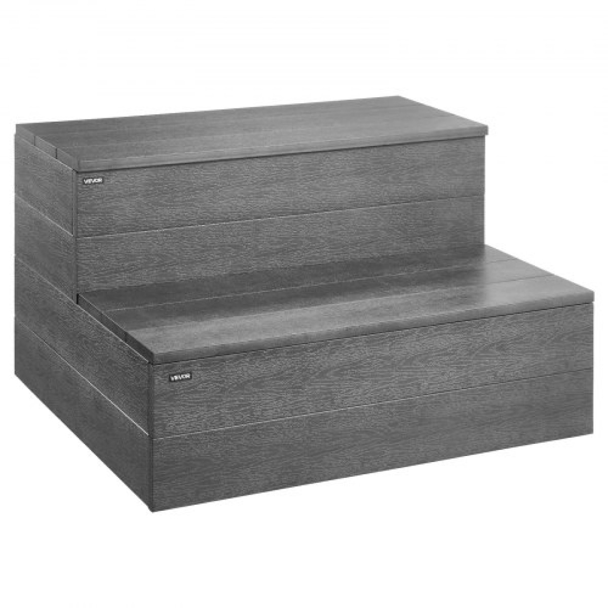 VEVOR Hot Tub Step, 2-Step Spa Εξωτερικές σκάλες, Heavy Duty 635 mm πλάτος HIPS Πάνω από το έδαφος/Φουσκωτή σκάλα πισίνας με χωρητικότητα 272,2 kg, πολλαπλών χρήσεων για βεράντα, βεράντα, κατάστρωμα, κατασκηνώσεις, γκρι γραφίτη