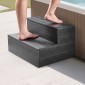 VEVOR Hot Tub Step, 2-Step Spa Εξωτερικές σκάλες, Heavy Duty 635 mm πλάτος HIPS Πάνω από το έδαφος/Φουσκωτή σκάλα πισίνας με χωρητικότητα 272,2 kg, πολλαπλών χρήσεων για βεράντα, βεράντα, κατάστρωμα, κατασκηνώσεις, γκρι γραφίτη