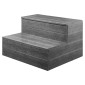 VEVOR Hot Tub Step, 2-Step Spa Εξωτερικές σκάλες, Heavy Duty 635 mm πλάτος HIPS Πάνω από το έδαφος/Φουσκωτή σκάλα πισίνας με χωρητικότητα 272,2 kg, πολλαπλών χρήσεων για βεράντα, βεράντα, κατάστρωμα, κατασκηνώσεις, γκρι γραφίτη