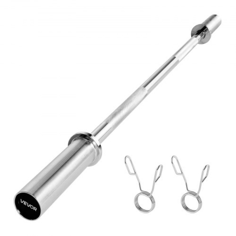 Barbell Bar VEVOR 4FT, ταιριάζει σε πλάκες βάρους 2 ιντσών, επιχρωμιωμένη μπάρα μπάρα με γωνιακή λαβή για προπόνηση δύναμης, Άρση βαρών, Squat, Deadlift, πρέσα πάγκου, μπούκλα, πρέσα οροφής, χωρητικότητα 500lbs