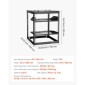 VEVOR 12U Open Frame Network Rack, 585 mm Βάθος, Επίτοιχος ή Επιδαπέδιος Server Rack, Heavy Duty 4 Post, με αεριζόμενα ράφια & εξοπλισμό στερέωσης, χωράει όλο τον εξοπλισμό πληροφορικής δικτύωσης AV Gear