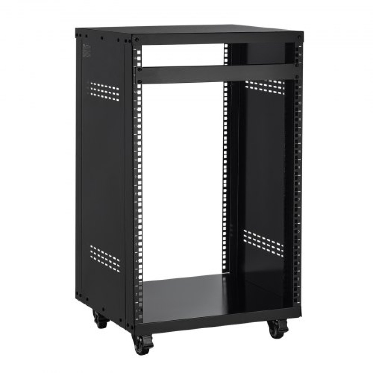 Rack VEVOR 16U AV, μέγιστη χωρητικότητα 90,7 kg, Rack στούντιο ηχογράφησης για το σπίτι με τροχούς που κλειδώνουν, ντουλάπι διακομιστή ανοιχτού πλαισίου, ειδική σχεδίαση εξαερισμού, για τοποθέτηση ήχου βίντεο μουσικής και εξοπλισμού πληροφορικής
