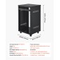 Rack VEVOR 16U AV, μέγιστη χωρητικότητα 90,7 kg, Rack στούντιο ηχογράφησης για το σπίτι με τροχούς που κλειδώνουν, ντουλάπι διακομιστή ανοιχτού πλαισίου, ειδική σχεδίαση εξαερισμού, για τοποθέτηση ήχου βίντεο μουσικής και εξοπλισμού πληροφορικής