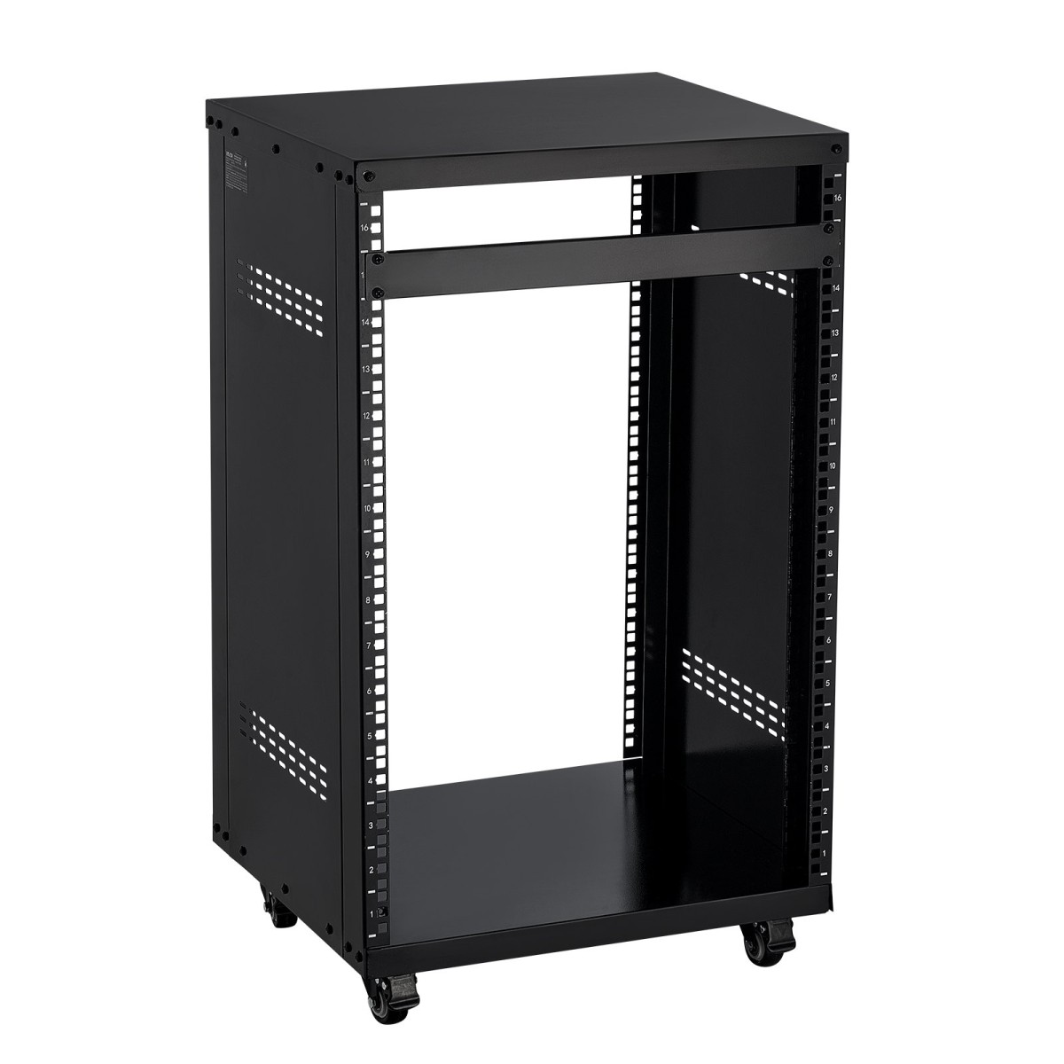 Rack VEVOR 16U AV, μέγιστη χωρητικότητα 90,7 kg, Rack στούντιο ηχογράφησης για το σπίτι με τροχούς που κλειδώνουν, ντουλάπι διακομιστή ανοιχτού πλαισίου, ειδική σχεδίαση εξαερισμού, για τοποθέτηση ήχου βίντεο μουσικής και εξοπλισμού πληροφορικής