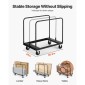 VEVOR Drywall Cart Dolly, Χωρητικότητα 816 kg, Καρότσι φορτηγού από ατσάλινο πάνελ με περιστρεφόμενους τροχούς 12,5 mm, Dolly γυψοσανίδας ξυλείας με ιμάντα δεσίματος & 3 πλαϊνές κουπαστές για εργοστάσιο, αποθήκη, γκαράζ, μαύρο