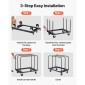 VEVOR Drywall Cart Dolly, Χωρητικότητα 816 kg, Καρότσι φορτηγού από ατσάλινο πάνελ με περιστρεφόμενους τροχούς 12,5 mm, Dolly γυψοσανίδας ξυλείας με ιμάντα δεσίματος & 3 πλαϊνές κουπαστές για εργοστάσιο, αποθήκη, γκαράζ, μαύρο