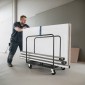 VEVOR Drywall Cart Dolly, Χωρητικότητα 816 kg, Καρότσι φορτηγού από ατσάλινο πάνελ με περιστρεφόμενους τροχούς 12,5 mm, Dolly γυψοσανίδας ξυλείας με ιμάντα δεσίματος & 3 πλαϊνές κουπαστές για εργοστάσιο, αποθήκη, γκαράζ, μαύρο