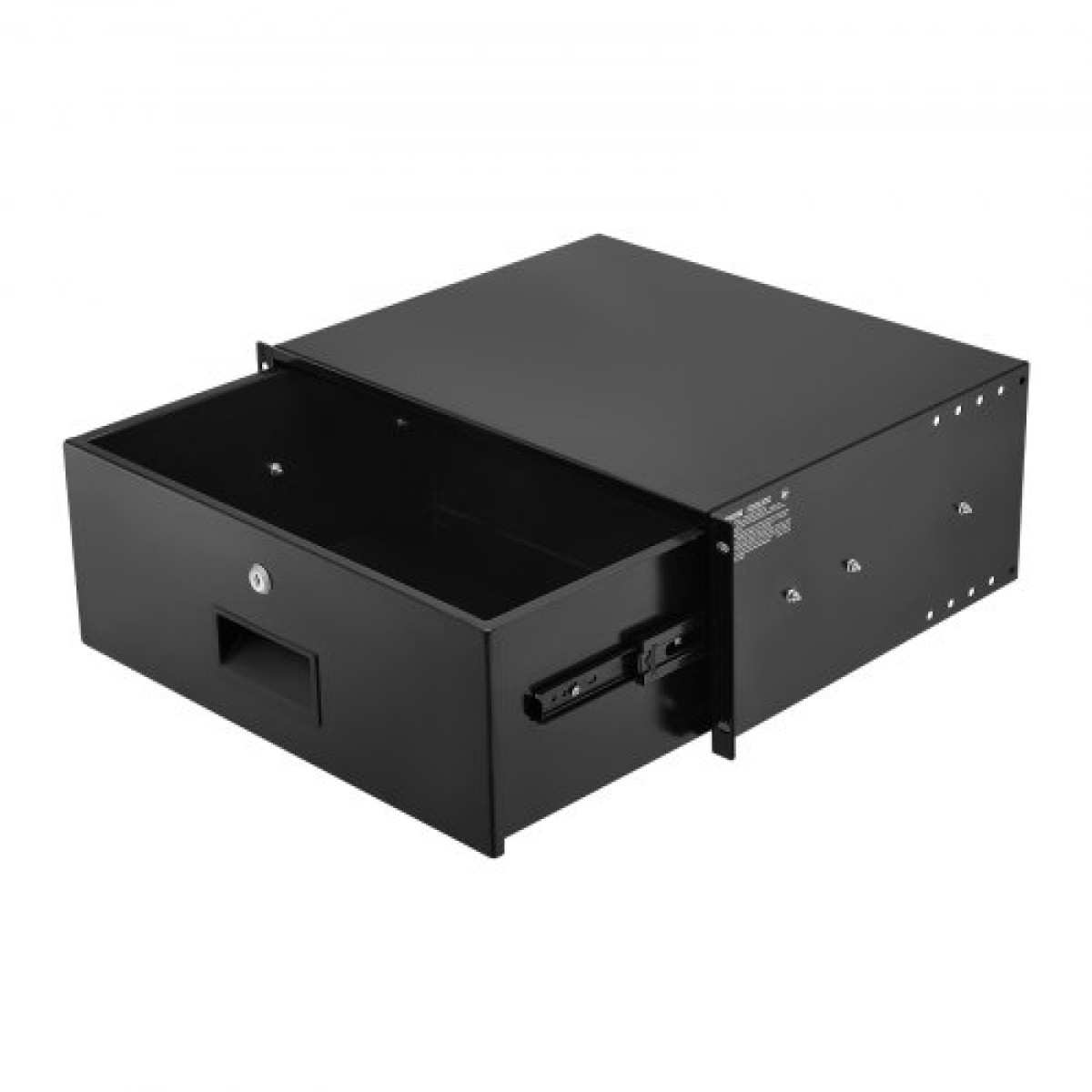 Συρτάρι βάσης VEVOR 4U Rack, 22,68 kg μέγιστο φέρον φορτίο, θήκη ντουλαπιού διακομιστή με δυνατότητα κλειδώματος, συρόμενο συρτάρι με κλείδωμα και τρύπες διαχείρισης καλωδίων, για εξοπλισμό δικτύου διακομιστή AV Rack ή περίβλημα ντουλαπιού
