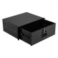 Συρτάρι βάσης VEVOR 4U Rack, 22,68 kg μέγιστο φέρον φορτίο, θήκη ντουλαπιού διακομιστή με δυνατότητα κλειδώματος, συρόμενο συρτάρι με κλείδωμα και τρύπες διαχείρισης καλωδίων, για εξοπλισμό δικτύου διακομιστή AV Rack ή περίβλημα ντουλαπιού