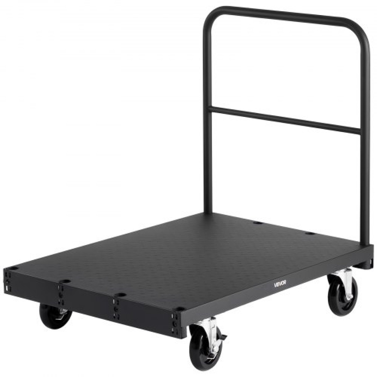VEVOR Drywall Cart Dolly, χωρητικότητα 816 kg, 2-σε-1 καροτσάκι φορτηγού από ατσάλι με περιστρεφόμενους τροχούς 12,5 mm, φορτηγό πλατφόρμας 91,4 x 61 cm με 3 πλαϊνές κουπαστές για εργοστάσιο, αποθήκη, γκαράζ, μαύρο